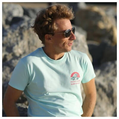 T-shirt UNISEXE Coton Bio 185 gr, col rond, couleur: Ice Mint