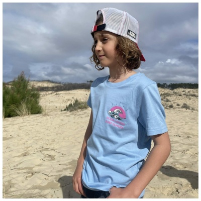 T-shirt ENFANTS Coton Bio 145 gr, col rond, couleur: Sky Blue